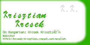 krisztian krcsek business card